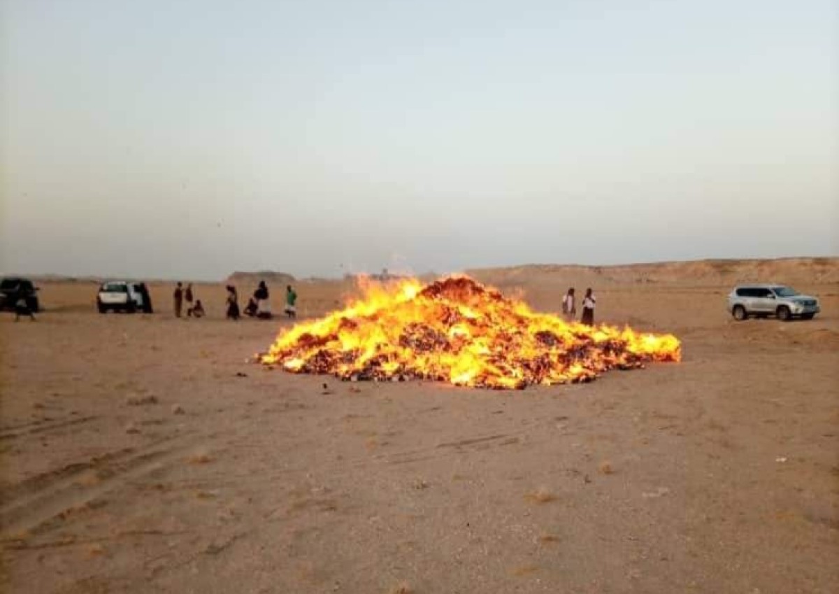 جمرك شحن يُتلف 206 كراتين من "التنباك الحوت" المسرطن