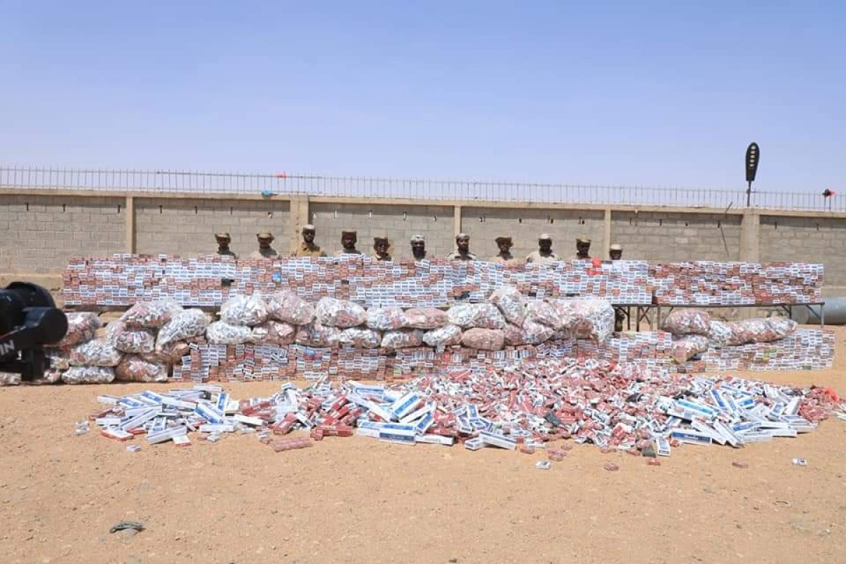 الوديعة..إتلاف آلاف الباكيات من السجائر المهربة للمرة الثانية خلال شهر واحد
