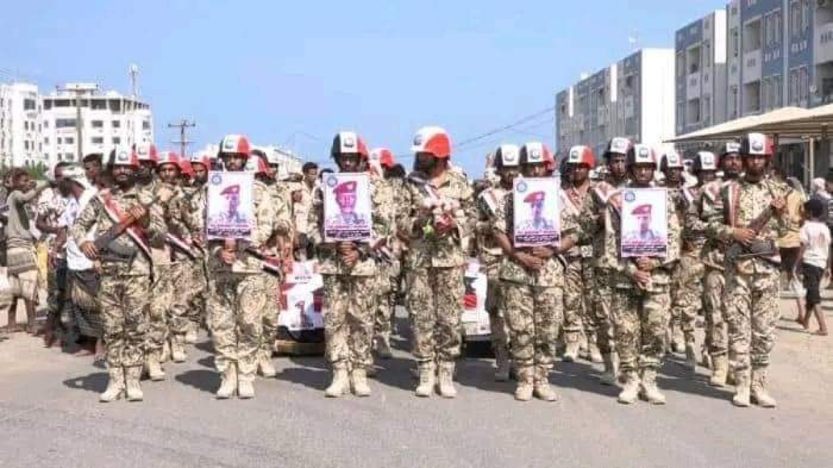Tariq Saleh's forces mourn four of their soldiers who were killed in battles with the Houthis