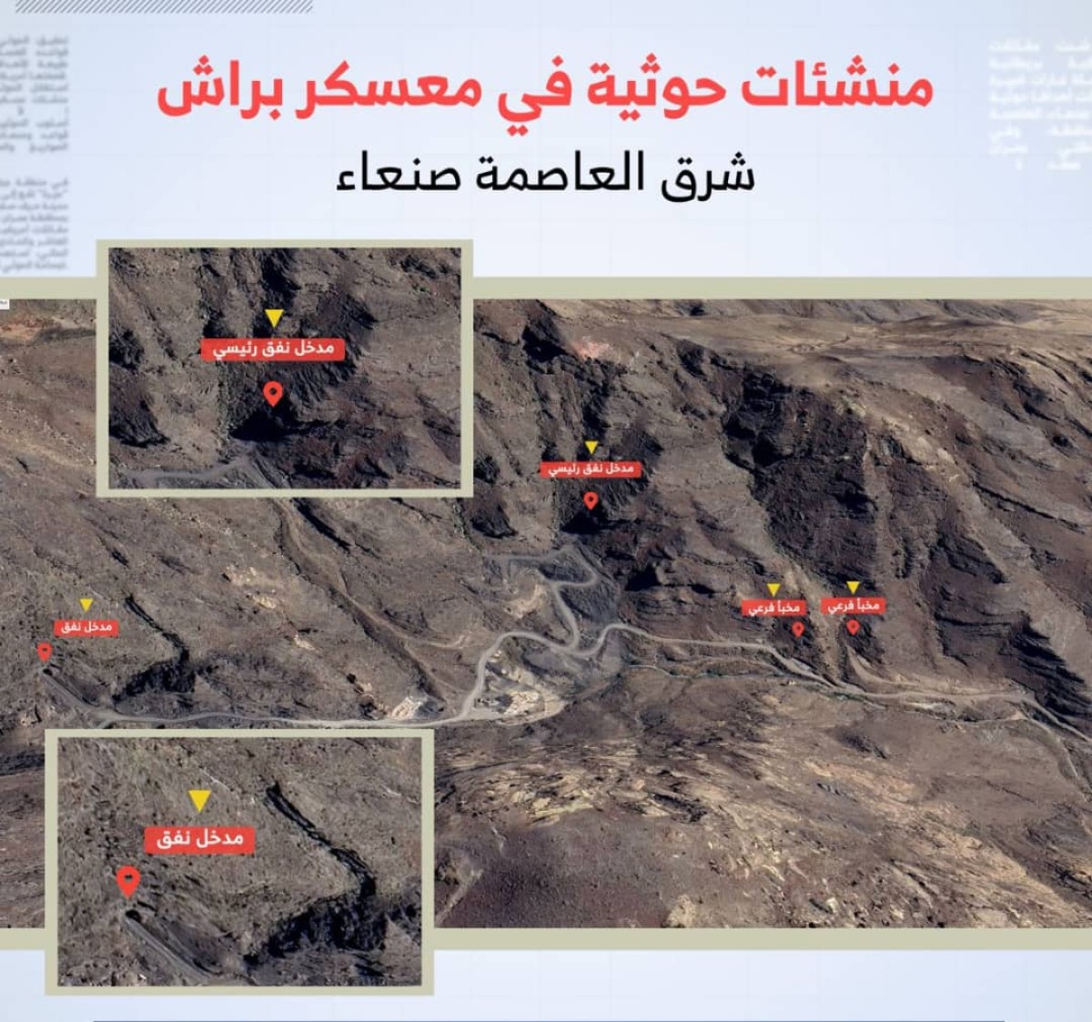 موقع متخصص بالشأن العسكري يكشف عن أهم ومواقع القواعد العسكرية السرية للحوثيين
