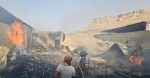 A huge fire devouring a commercial workshop for furniture in the Trem district of Hadramout Governorate