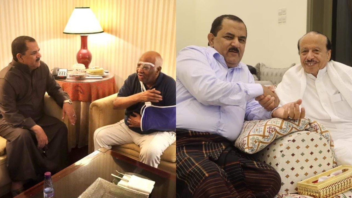 وزير الدفاع يزور المناضلان ناصر هادي وفيصل رجب