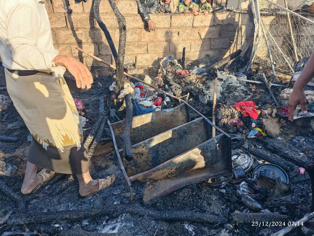 Marib.. An electrical short circuit causes a gas bottle explosion and a fire that kills a girl and injures others
